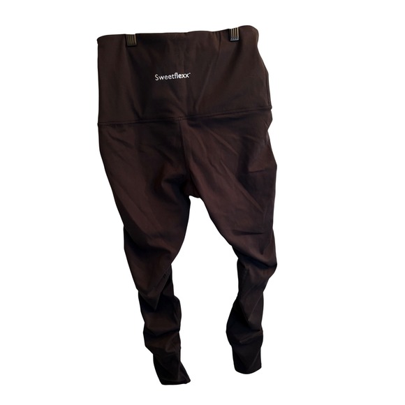 Sweetflexx Resistance Activewear Leggings Black High Waisted Ruched BLK W Sz6 - Picture 2 of 9